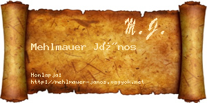 Mehlmauer János névjegykártya